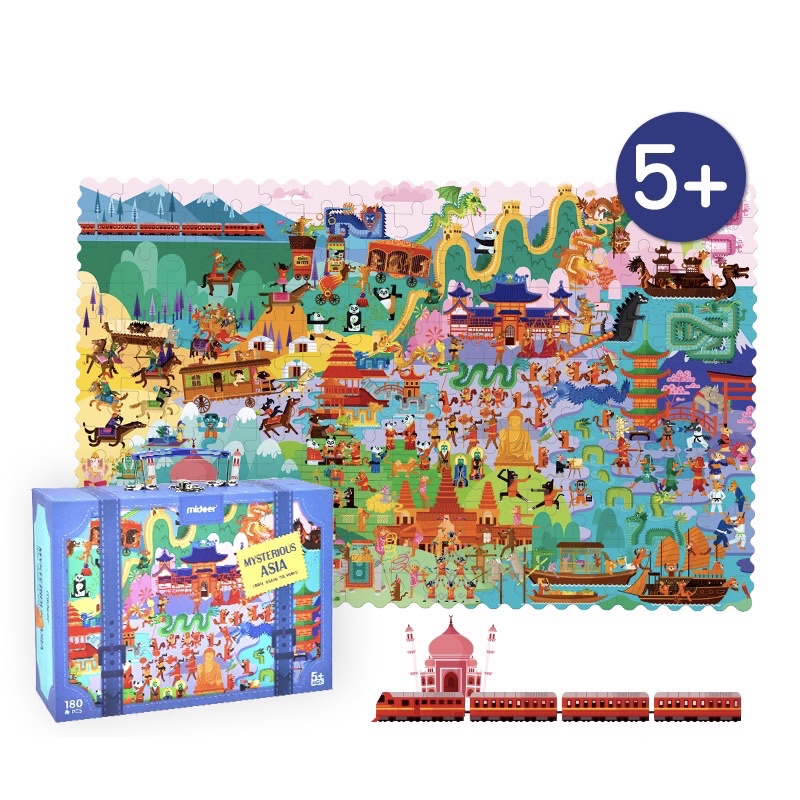 Vali xếp hình 180 miếng Mideer World Travel Puzzle