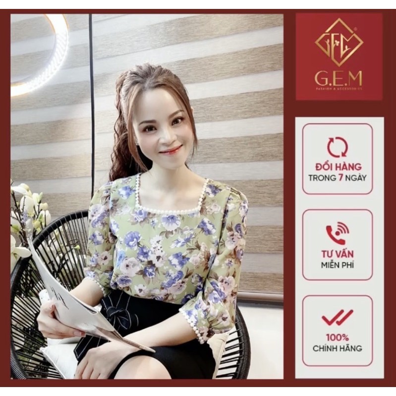 [Bán BUÔN&amp;LẺ] Áo kiểu hoa văn phối ren, đi chơi hay công sở đều hợp thời trang, dễ phối chân váy hay các loại quần GEM