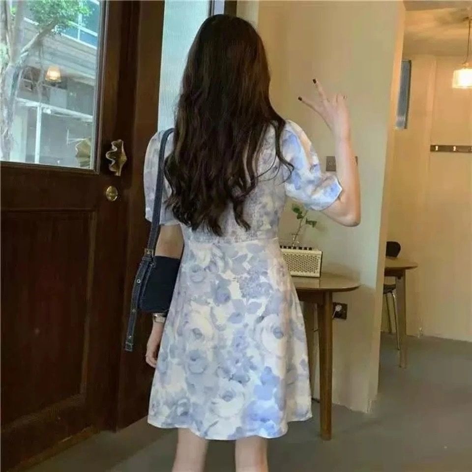 Đầm Hoa Cổ Vuông Thời Trang Xinh Xắn Cho Nữ Mùa Hè | BigBuy360 - bigbuy360.vn