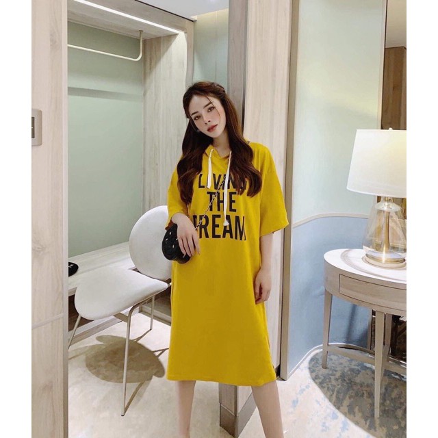 Váy Thụng Chữ Có Mũ 3 Màu Đen - vàng - hồng Kèm Video | BigBuy360 - bigbuy360.vn