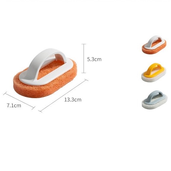 Bàn chải cọ rửa đa năng, bàn chải xơ mướp có tay cầm cọ rửa nhà bếp, phòng tắm, nhà vệ sinh tiện dụng