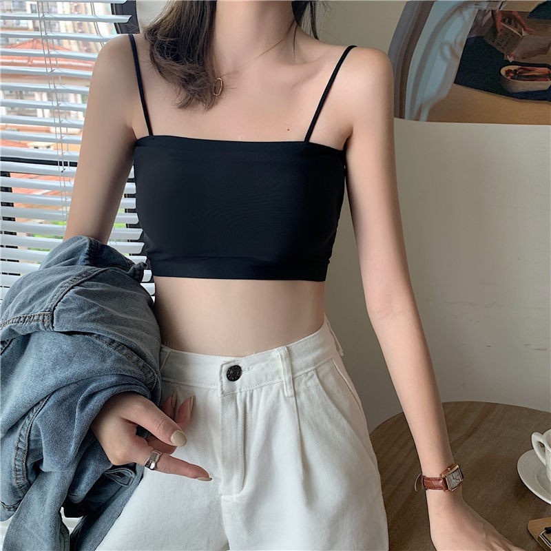 Áo 2 dây bra chất thun tăm loại 1 co giãn 4c