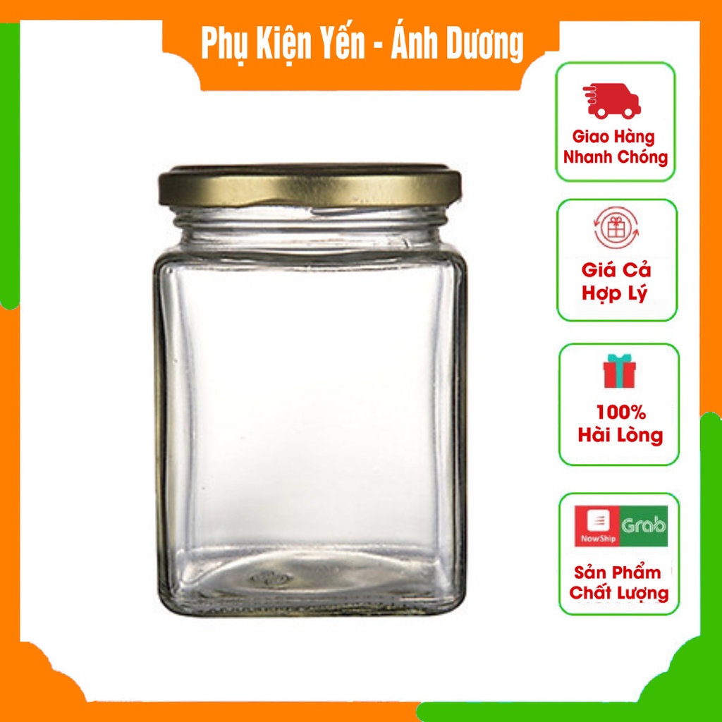 Hũ Thủy Tinh Vuông 100ml Giúp Bảo Quản Mật Ong,Dầu Dừa Mứt Các Loại Bột An Toàn Không Ẩm Hư Hỏng Lại Đẹp Mắt