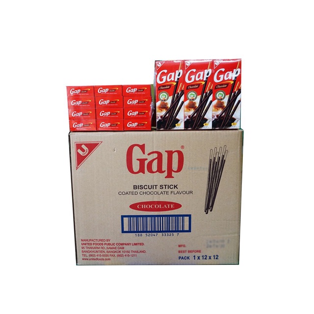 LỐC 12 HỘP BÁNH QUE GAP THÁI LAN