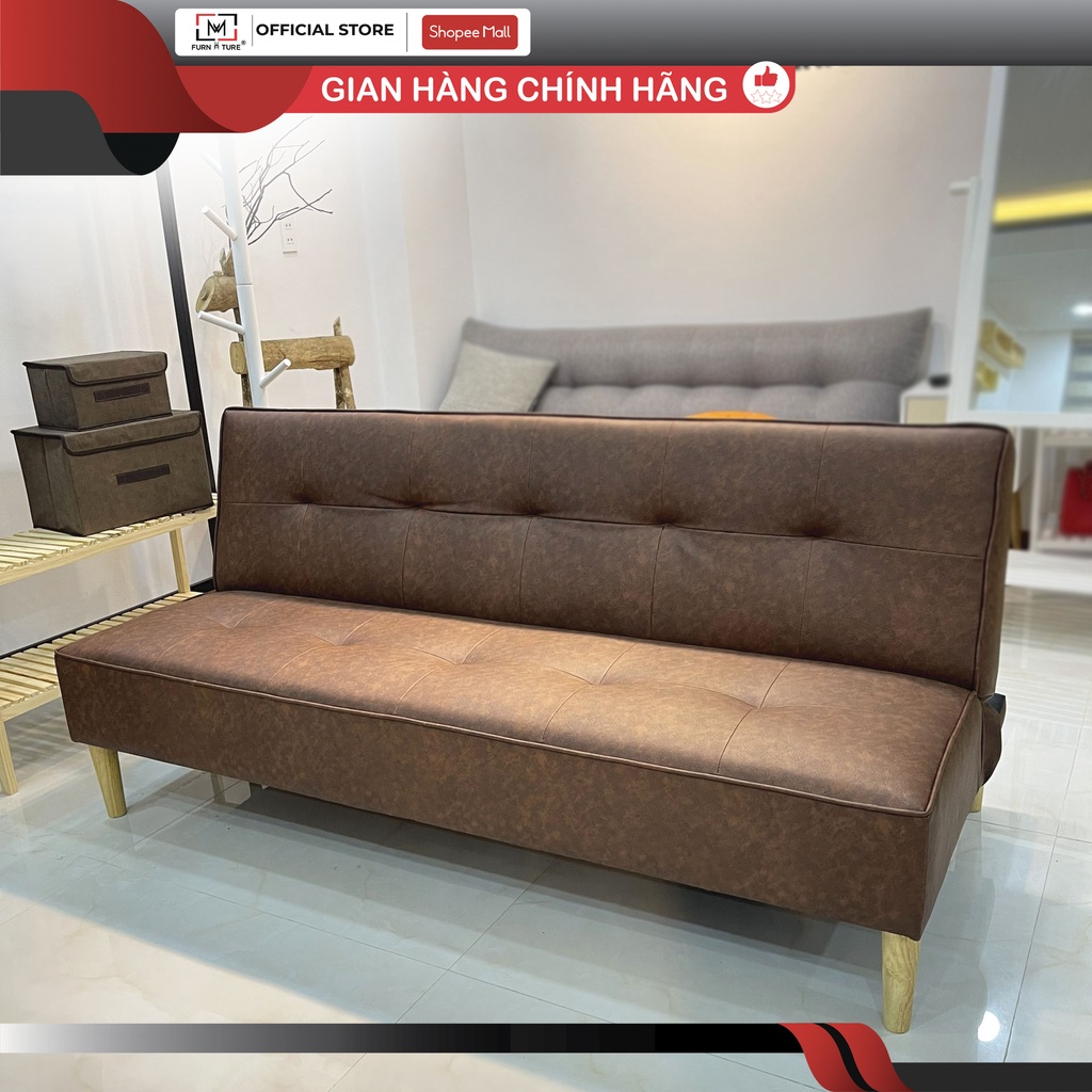Sofa bed 3 chức năng ngã bọc da cao cấp và chân gỗ lắp ráp thương hiệu MW FURNITURE