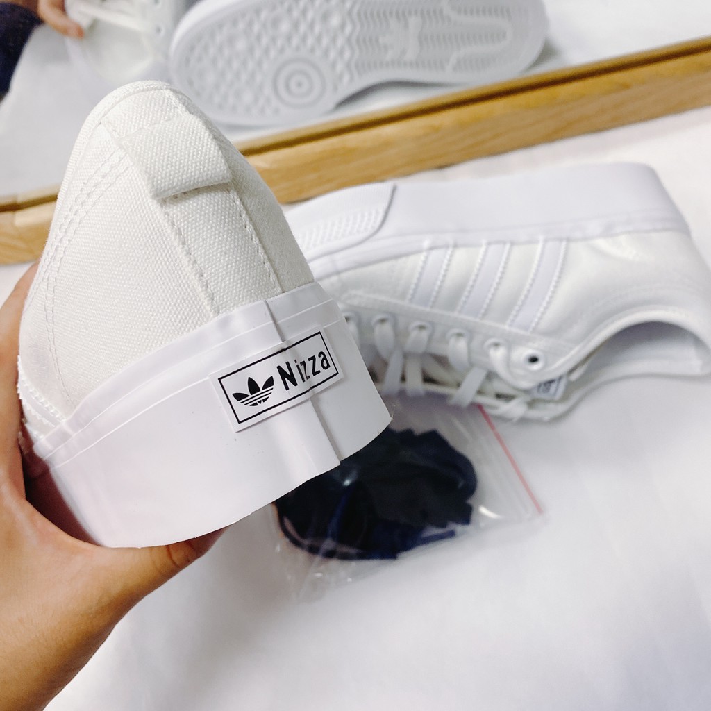 [AUTHENTIC 100%] [SẴN] Giày thể thao nữ ADIDAS NIZZA PLATFORM W TRẮNG &amp; ĐEN CHÍNH HÃNG