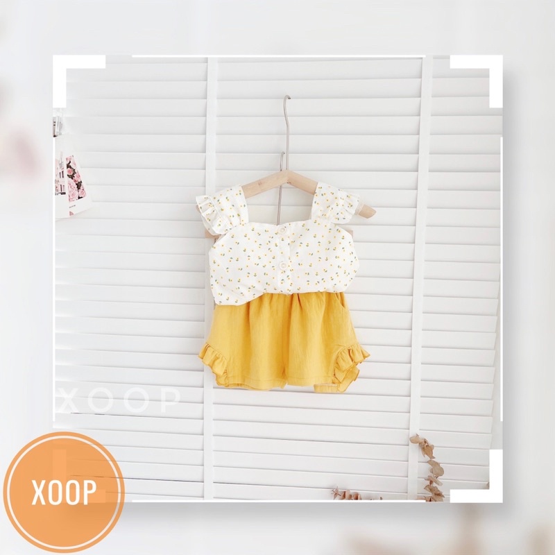 (8-20kg)Bộ cánh tiên quần túi hoa nhí chạy bèo 2 màu cho bé gái