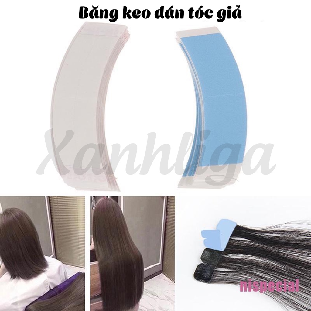 Băng Keo Dán Tóc Giả Nối Dài Màu Xanh Dương Chống Thấm Nước- Xanhliga