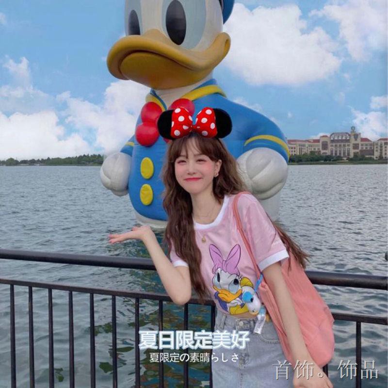 Cung nữ mới băng đô Disney, phụ kiện tóc Mickey Minnie, nơ, rửa mặt, mũ đội đầu biểu diễn ngày trẻ em, tóc,f