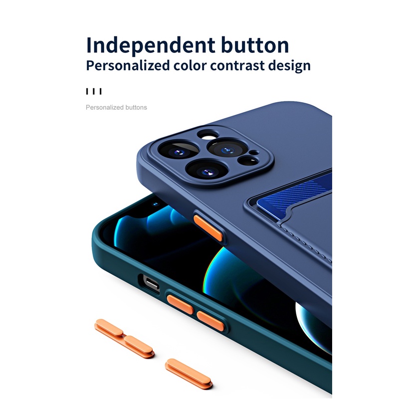 Ốp điện thoại silicon có khe đựng thẻ bảo vệ camera dành cho Xiaomi 11T Pro Xiaomi11T Mi 11 T Xiomi Mi11T 11TPro