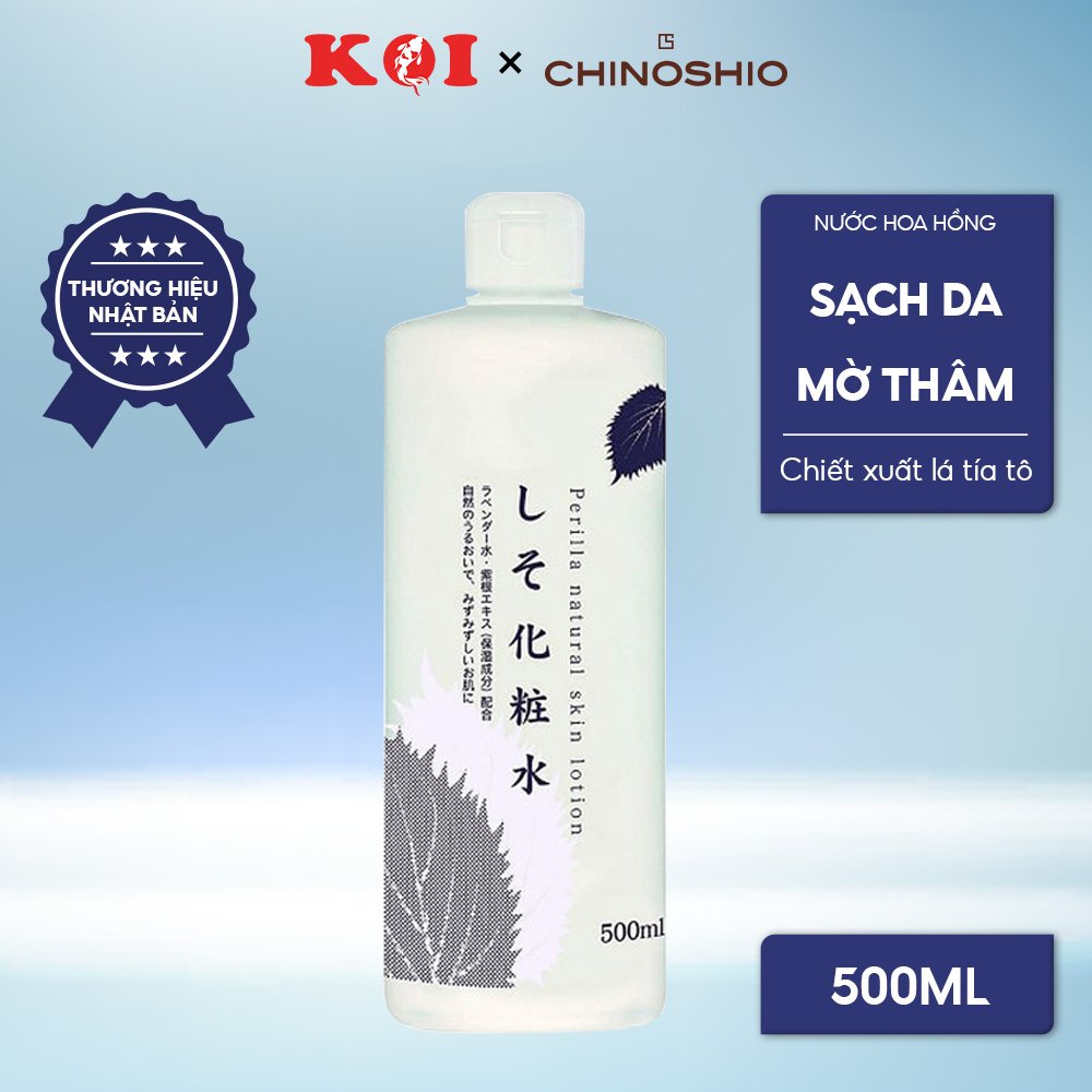 Nước hoa hồng chiết xuất lá tía tô Chinoshio Dokudami Perilla Natural Skin Lotion 500ml