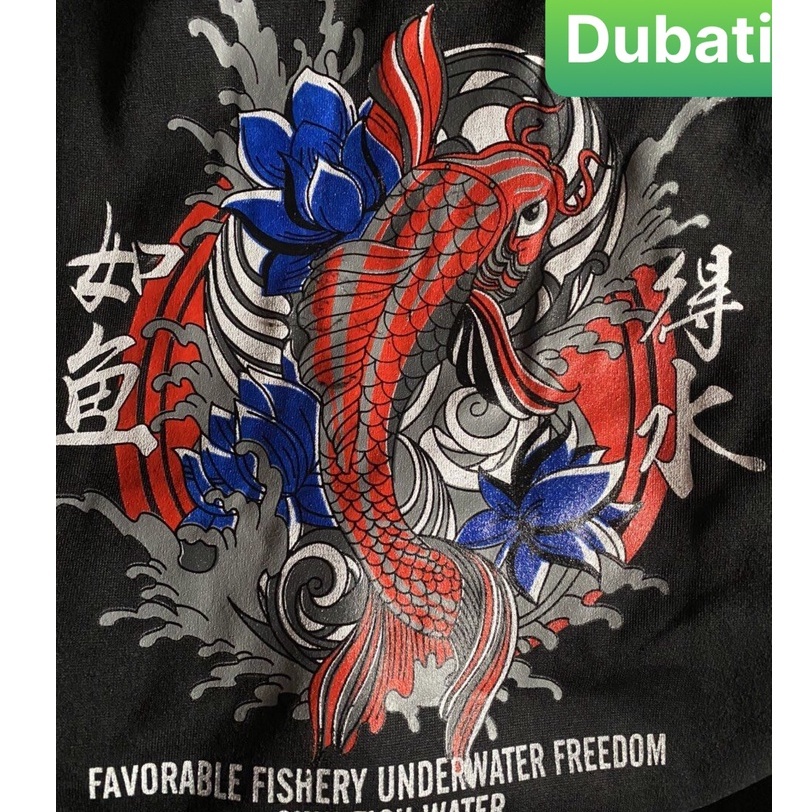 ÁO KHOÁC NỈ IN HỌA TIẾT CÁ CHÉP, ÁO KHOÁC HOODIE NAM NỮ TAY DÀI FROM RỘNG- DUBATI FASHION