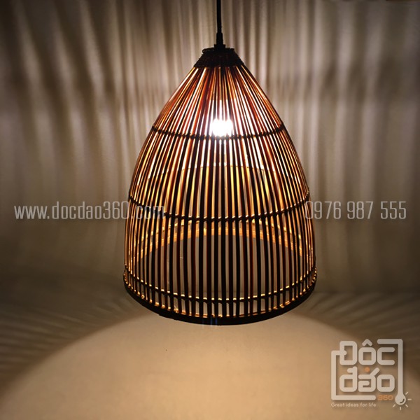 Đèn mây tre đan mẫu D360-MTD08