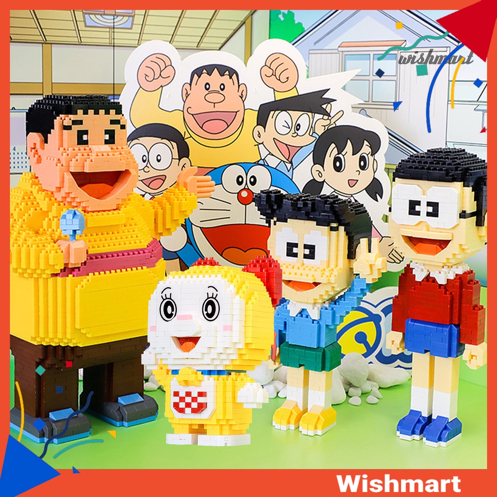 1 Bộ Khối Lắp Ráp Mô Hình Nhân Vật Anime Doraemon Phát Triển Trí Tuệ Không Phai Màu Trang Trí Nhà Cửa