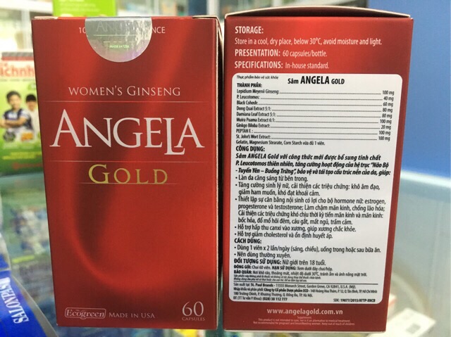  [Tích điểm chính hãng] Sâm Angela Gold - Hộp 60 viên