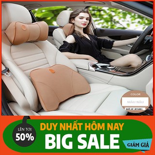 [HÀNG CAO CẤP]  Gối tựa đầu và tựa lưng ô tô,xe hơi chất liệu Cao Su Non Cao Cấp-SIÊU ĐÀN HỒI
