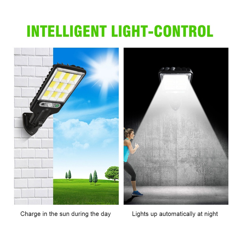 Đèn LED Năng Lượng Mặt Trời Cảm Biến Cơ Thể Người Sử Dụng Ngoài Trời Kèm Điều Khiển