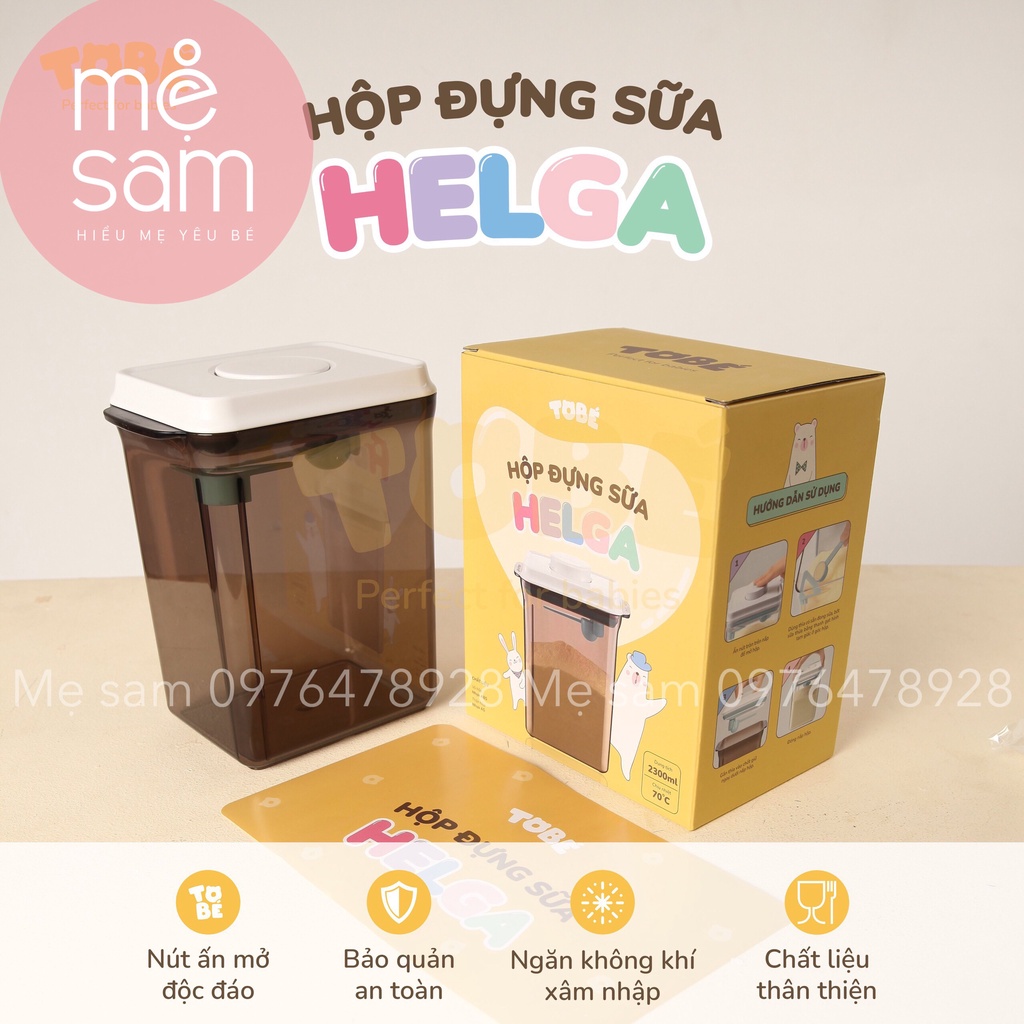 Hộp đựng sữa Helga To Bé 2,3L