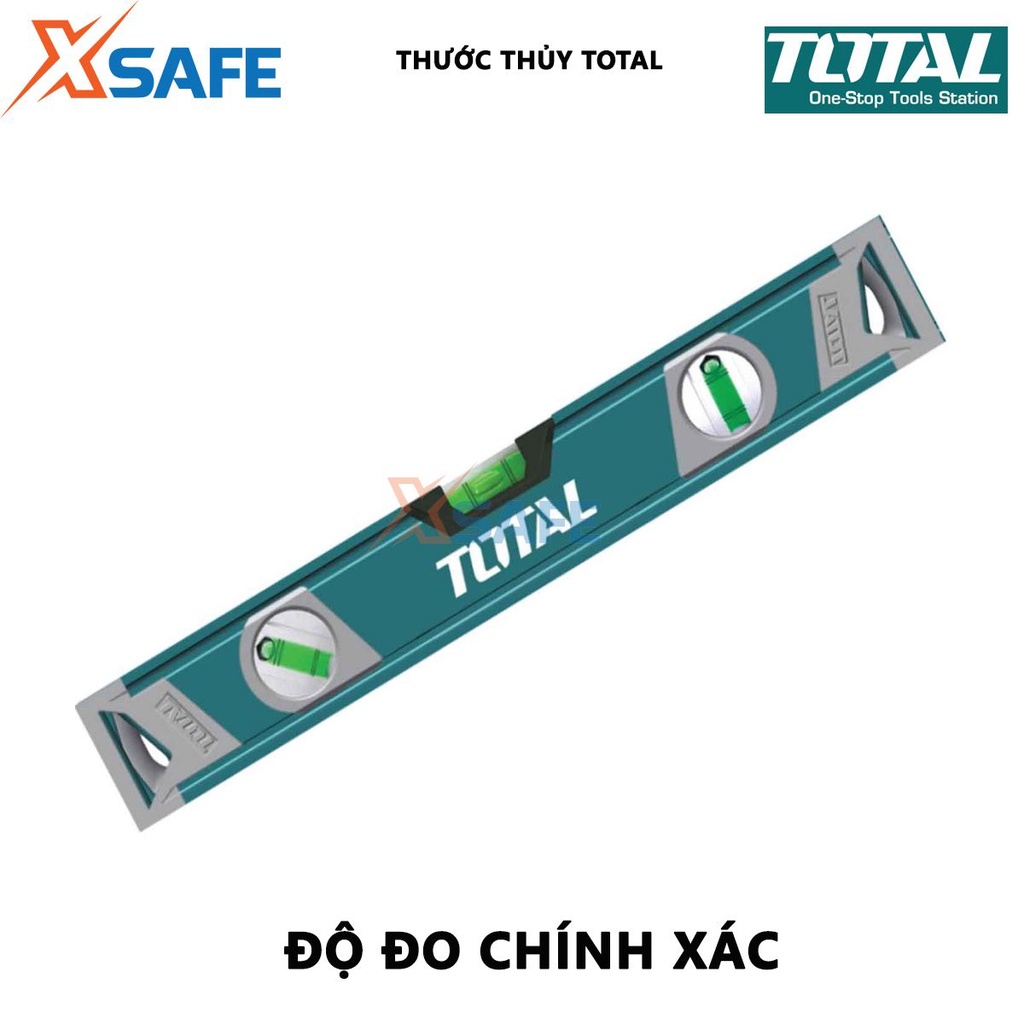 Thước thủy TOTAL Thước nivo dài 30-60cm, độ dày thanh nhôm 1.5mm Dùng đo góc nghiêng, độ nghiêng, độ dốc - Chính hãng