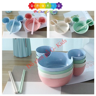 Chén đựng thức ăn 3 ngăn kiểu chuột mickey