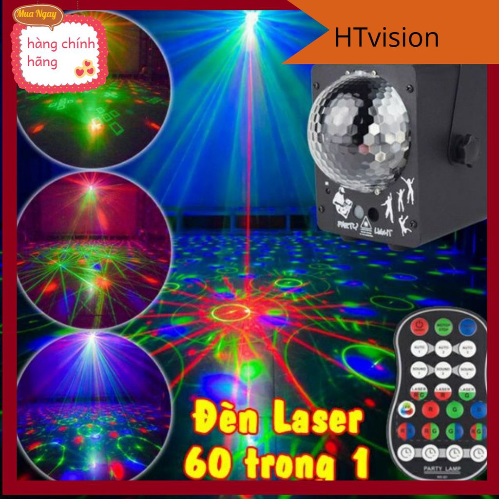 Đèn laser full màu 60 trong 1 đèn led trang trí đám cưới sân khấu vũ trường phòng karaoke