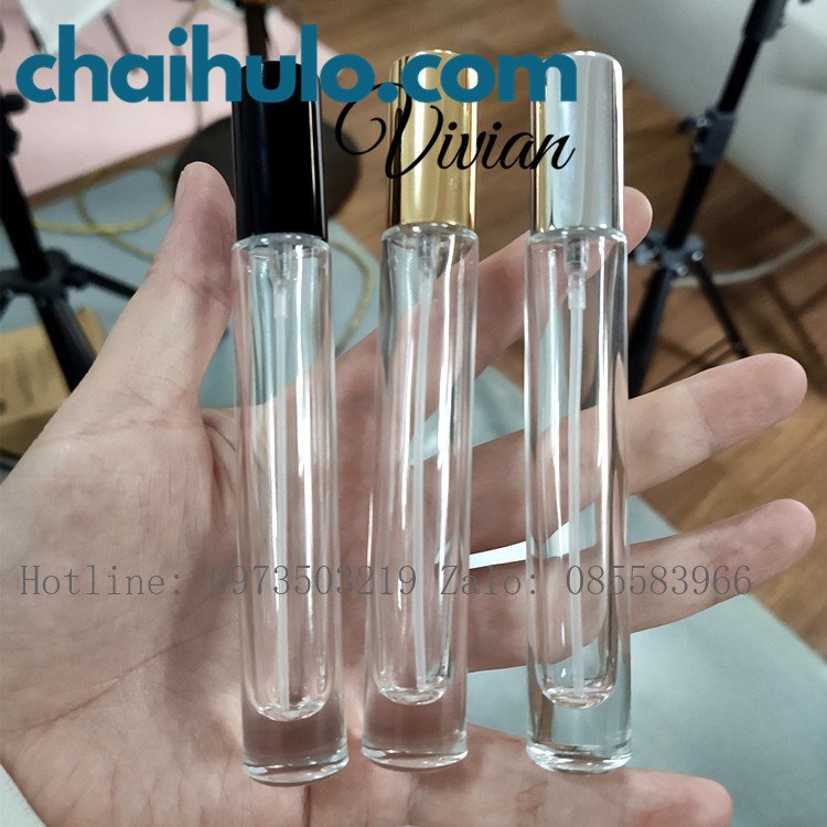 Combo 50 chai chiết Nước Hoa 10ml Dạng Xịt,thân thủy tinh trụ vuông/ trụ tròn dày 2 lớp