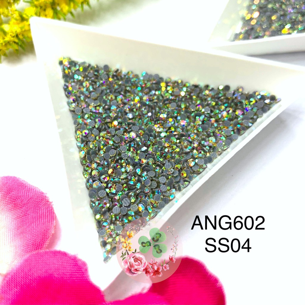 Mã ANG 602 Size 3, Size 4 . Đá Chân Lưới "Crystal AB" đính trang trí móng siêu lấp lánh.