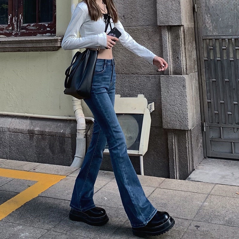 Quần jeans ống loe STYLE DISSCO cổ điển vintage