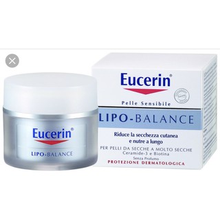 Eucerin Lipo Balance Intensive Nourishing: Kem Dưỡng cho Da Khô, Nhạy Cảm (50 ml) Tặng mặt nạ dưỡng ẩm