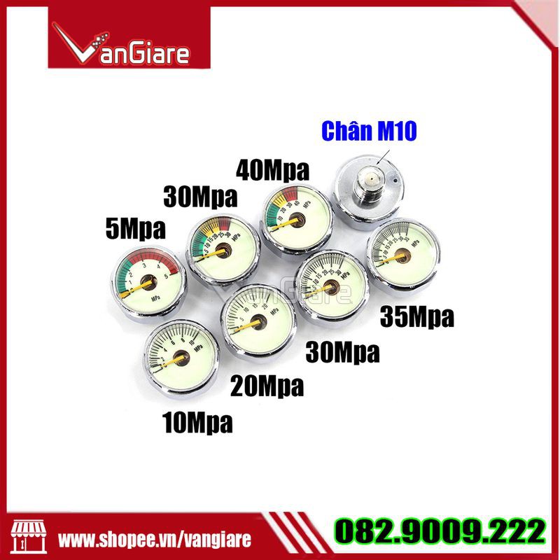 Đồng hồ đo áp suất 40Mpa chân M8, M10