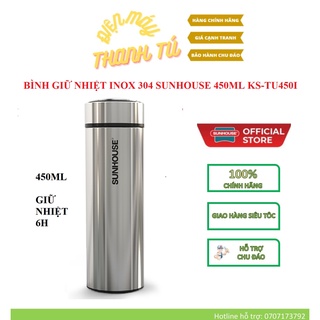 Bình giữ nhiệt inox 304 sunhouse 450ml ks-tu450i giữ nhiệt 6h – hàng chính hãng