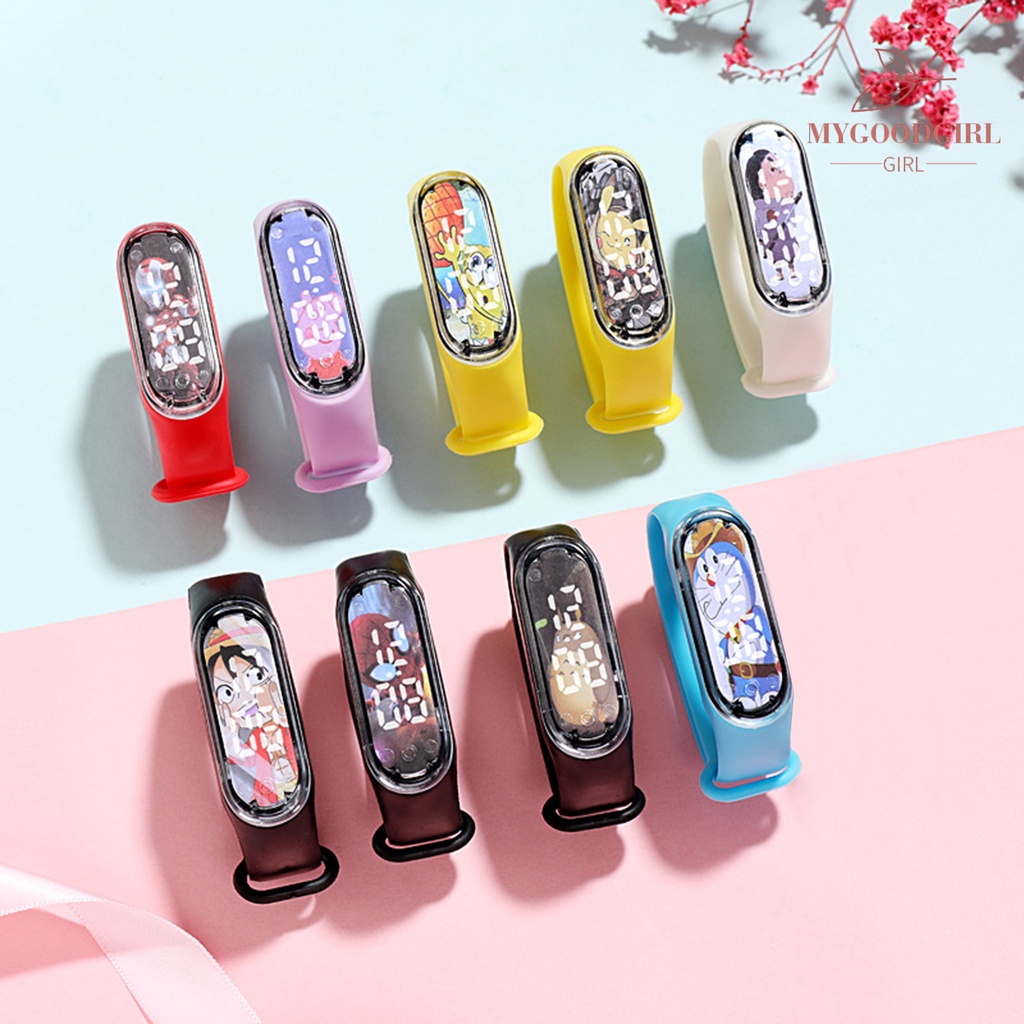 Đồng hồ đeo tay điện tử màn hình LED chống nước hình hoạt hình cho trẻ em