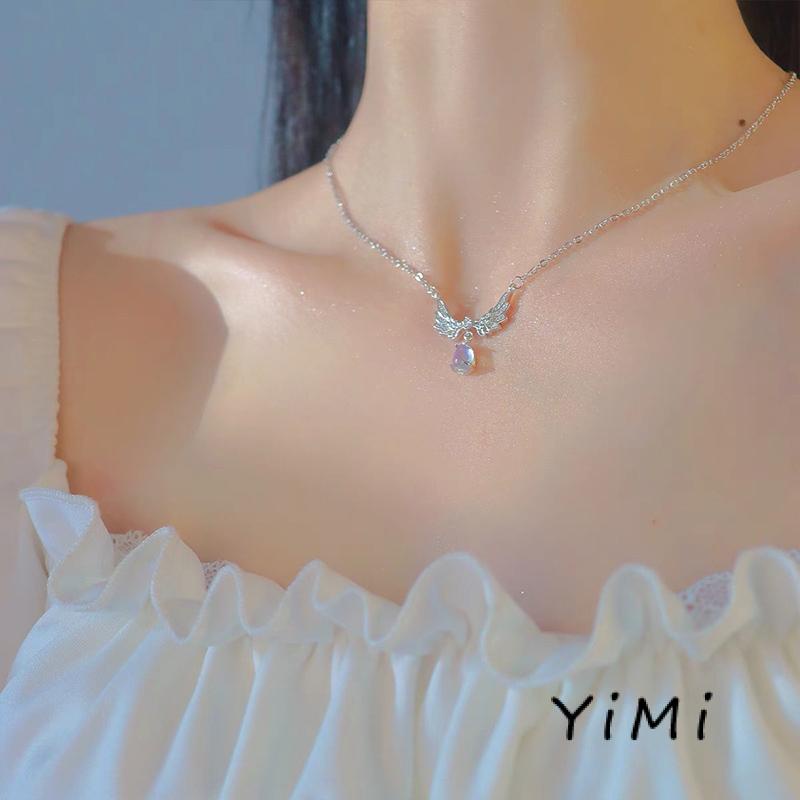 Vòng cổ Mặt Đôi Cánh Thiên Thần Đính Đá Pha Lê Thời Trang