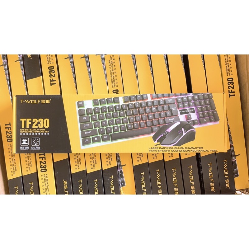 Chuột Phím ☀Combo Bộ Bàn Phím Giả Cơ Và Chuột Gaming Gear TWOLF TF230 Led RGB (BH 6 tháng )