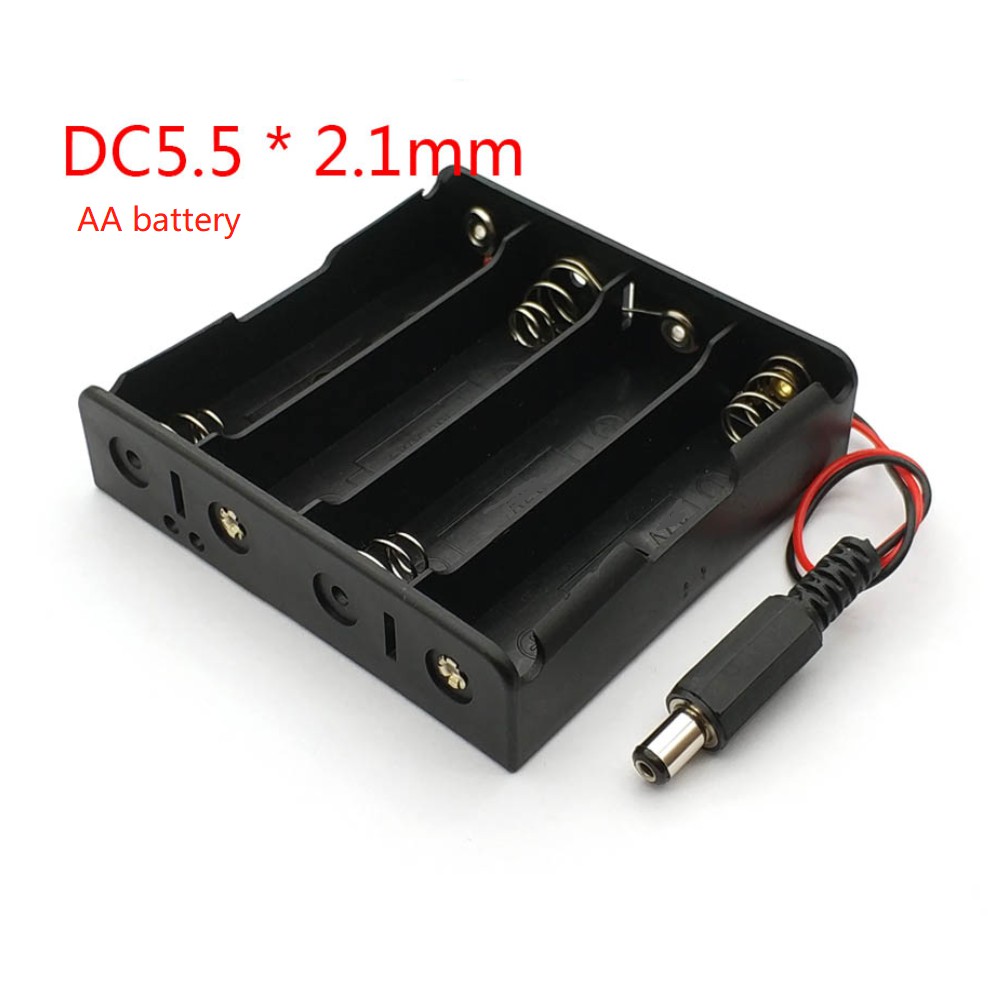 Bộ 4 Khay Đựng Pin Aa 5.5x2.1mm 4x1.5v 6v 4aa