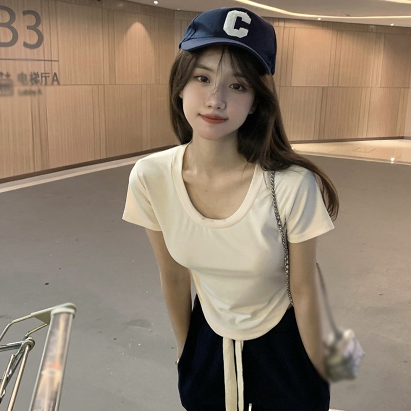 Áo Thun Ngắn Tay Phong Cách Hàn Quốc Quyến Rũ Dành Cho Nữ