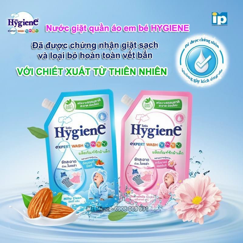 Nước giặt cho bé Hygiene Thái Lan nước giặt cho trẻ sơ sinh an toàn không gây kích ứng da 600ml