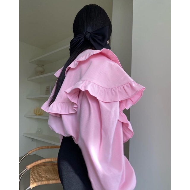 Áo sơ mi cổ bèo tay dài koreastyle