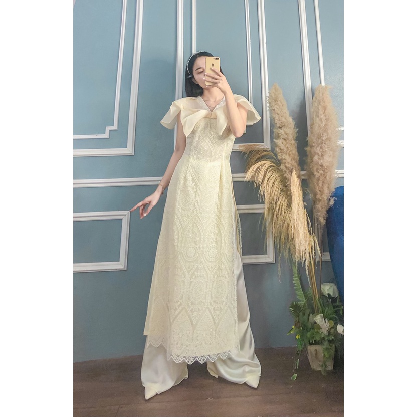 ÁO DÀI REN NƠ CÓ QUẦN