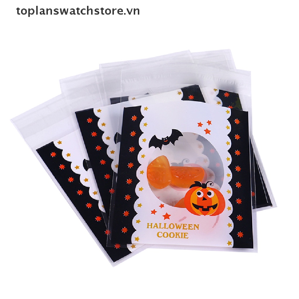 Set 50 túi đựng kẹo / bánh quy trang trí halloween thiết kế độc đáo
