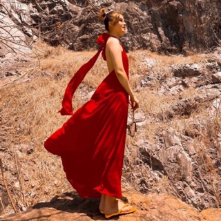 Váy maxi hở lưng (ảnh thật)