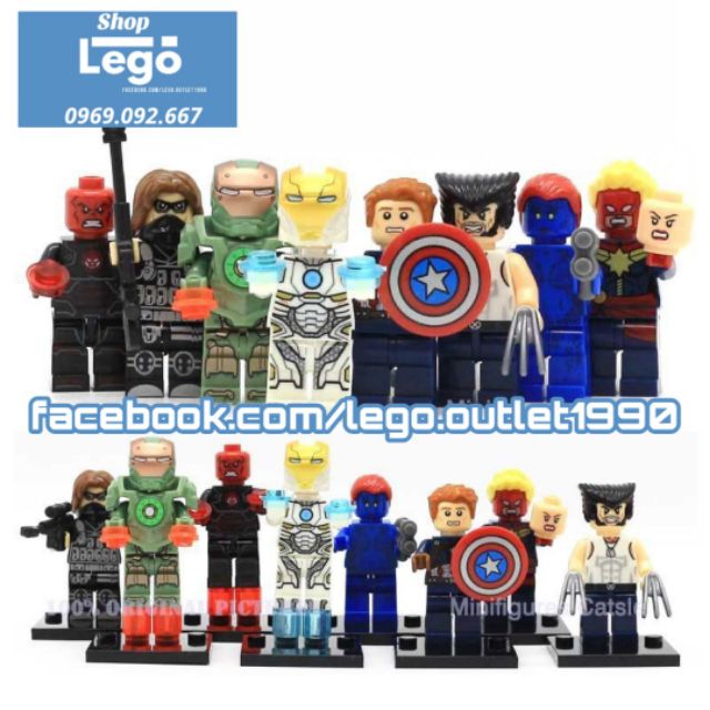 Xếp hình Dị nhân X-Men Mystique - Ironman - Captain Marvel - Winter Soldier - Wolverine Lego Minifigures Xinh X0109