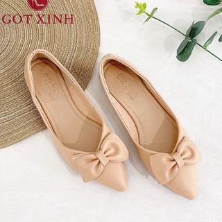 Giày Búp Bê Nơ Gót Xinh GX276 Da Mềm