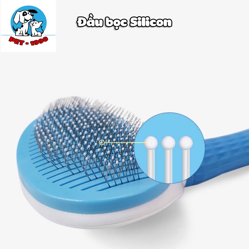 Lược Chải Lông Chuyên Dụng Cho Mèo Có Nút Bấm Đẩy Lông, Lấy Lông Thừa