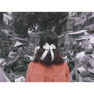 Nơ trắng phụ kiện tóc xinh