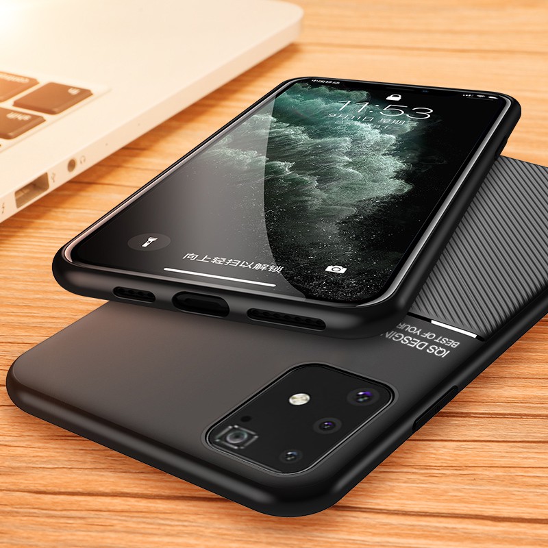 Ốp Điện Thoại Da Mềm Nhám Từ Tính Chống Sốc Cho Samsung Galaxy A51 A71 M21 M30s S20 Plus Ultra