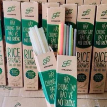 [Hàng có sẵn] Ống hút gạo ăn được MÀU MIX - bảo vệ môi trường - 6mm - 10 ống/hộp