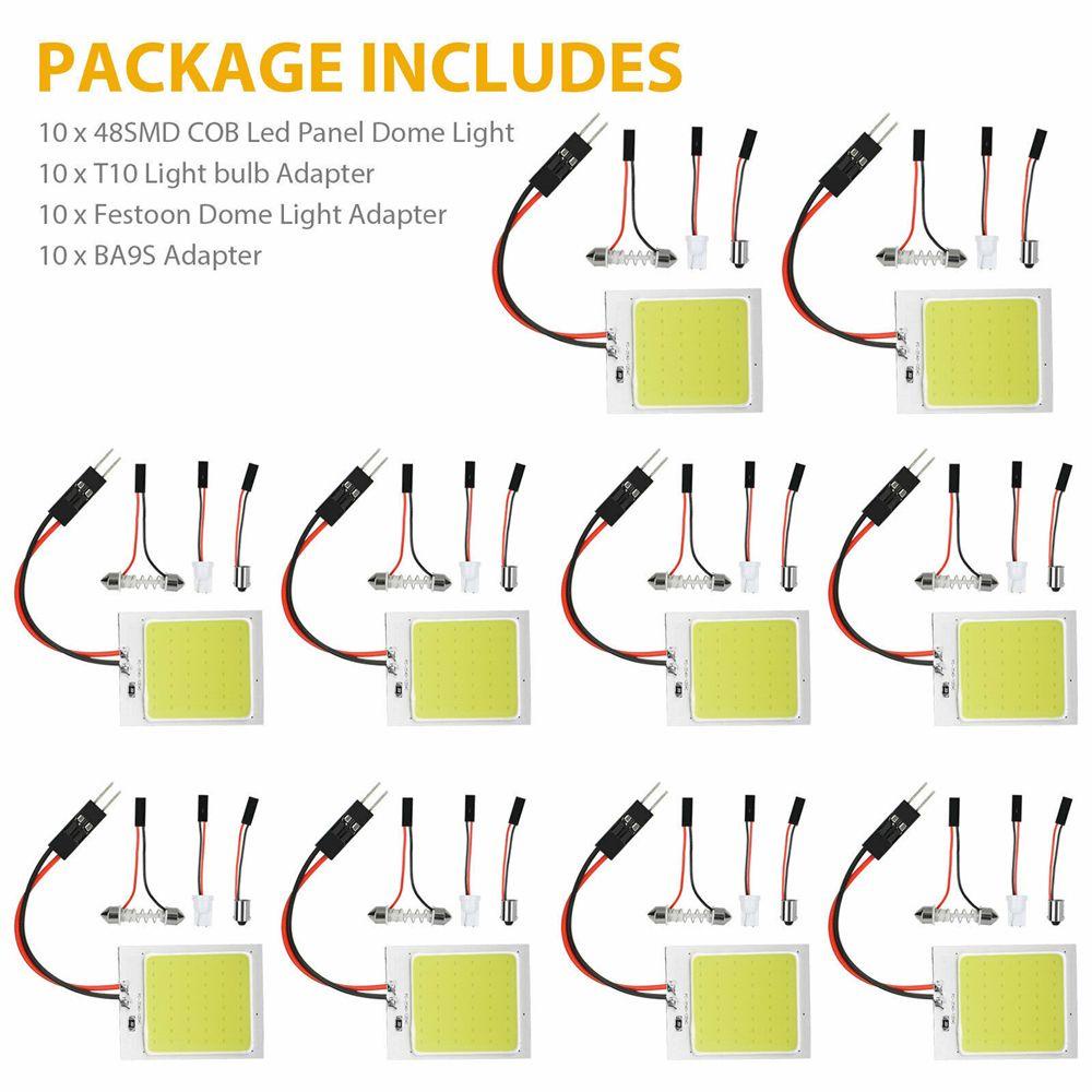 Bộ 10 Đèn LED COB 10 Bóng Dùng Cho Xe Hơi