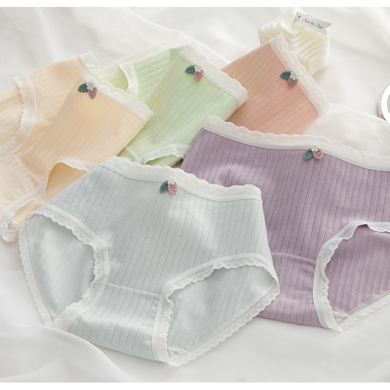 Set 5 quần lót cotton nữ đẹp cao cấp co giãn thấm hút mồ hôi màu trơn đơn giản CT09 - Her Slewpwear