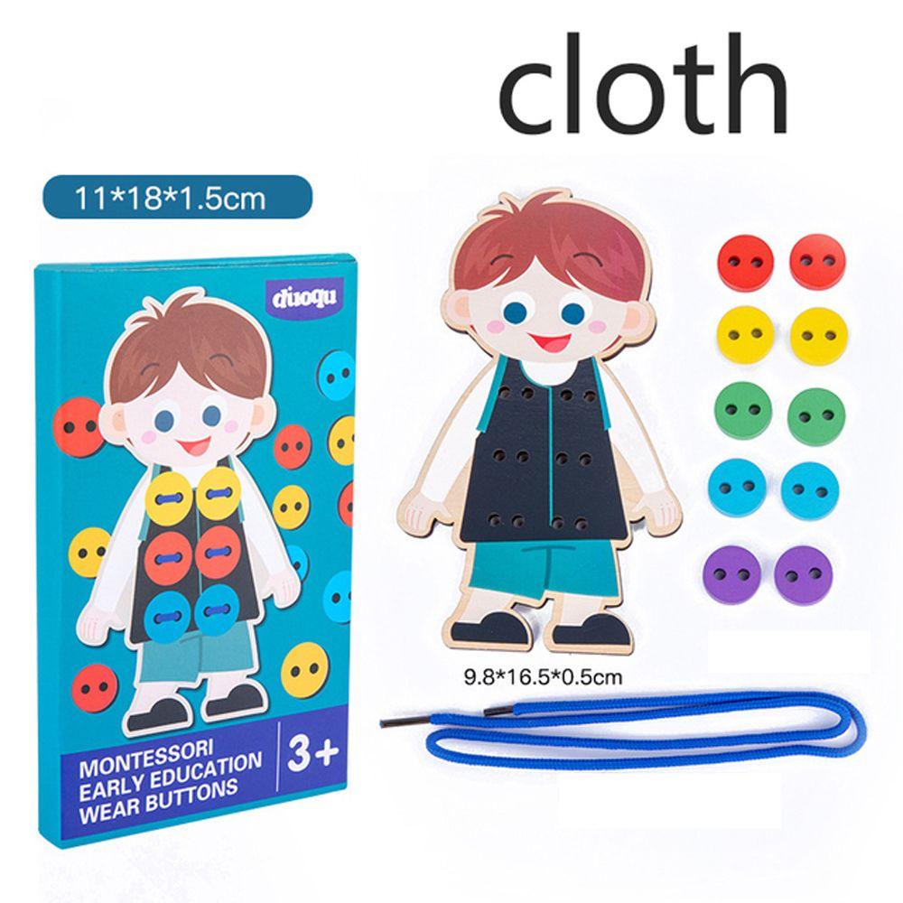 [COD] Đồ Chơi Dây Thừng Bằng Gỗ Nhiều Màu Sắc Kỹ Năng Sống Montessori Khóa Nút Giáo Dục Sớm Cho Trẻ Em